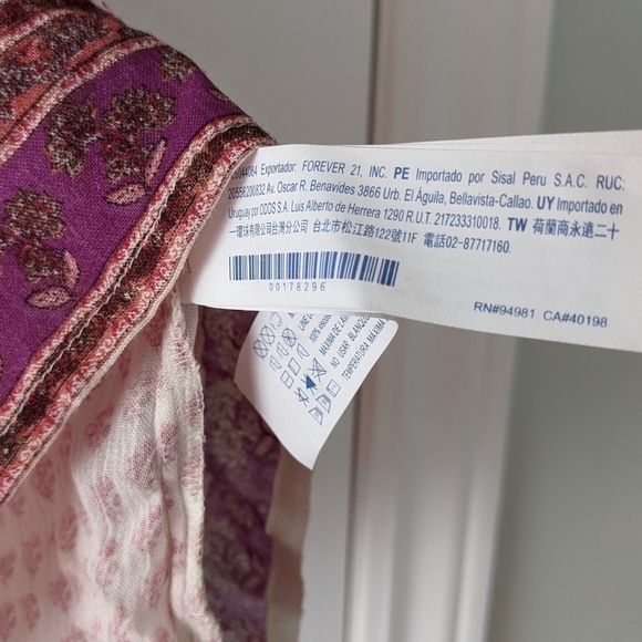 FOREVER 21 square neck 100% viscose lace boho top shirt size Medium NEW @C - Picture 6 of 8